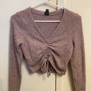 Wild Fable Women’s Ruched Crop Top Sweater